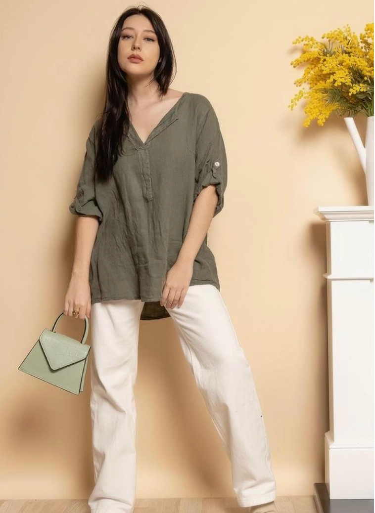 LINEN - Top 620411 - Royal Blue