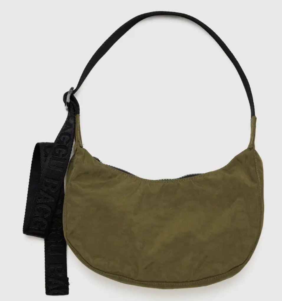 BAGGU- Small Nylon Crescent Bag- Seaweed