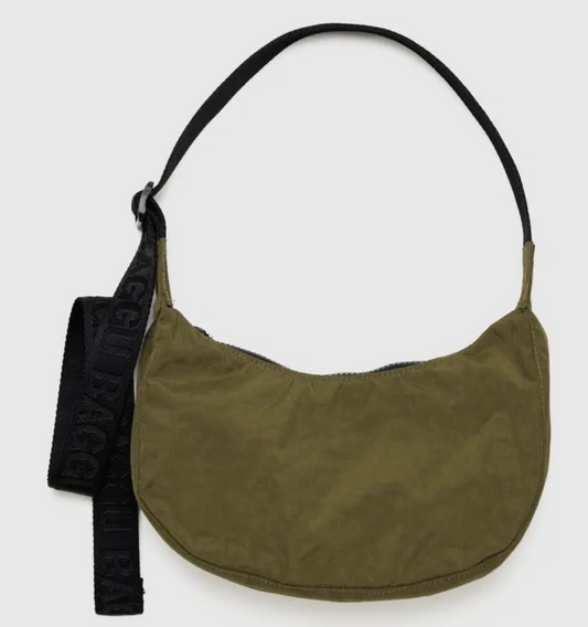 BAGGU- Small Nylon Crescent Bag- Seaweed