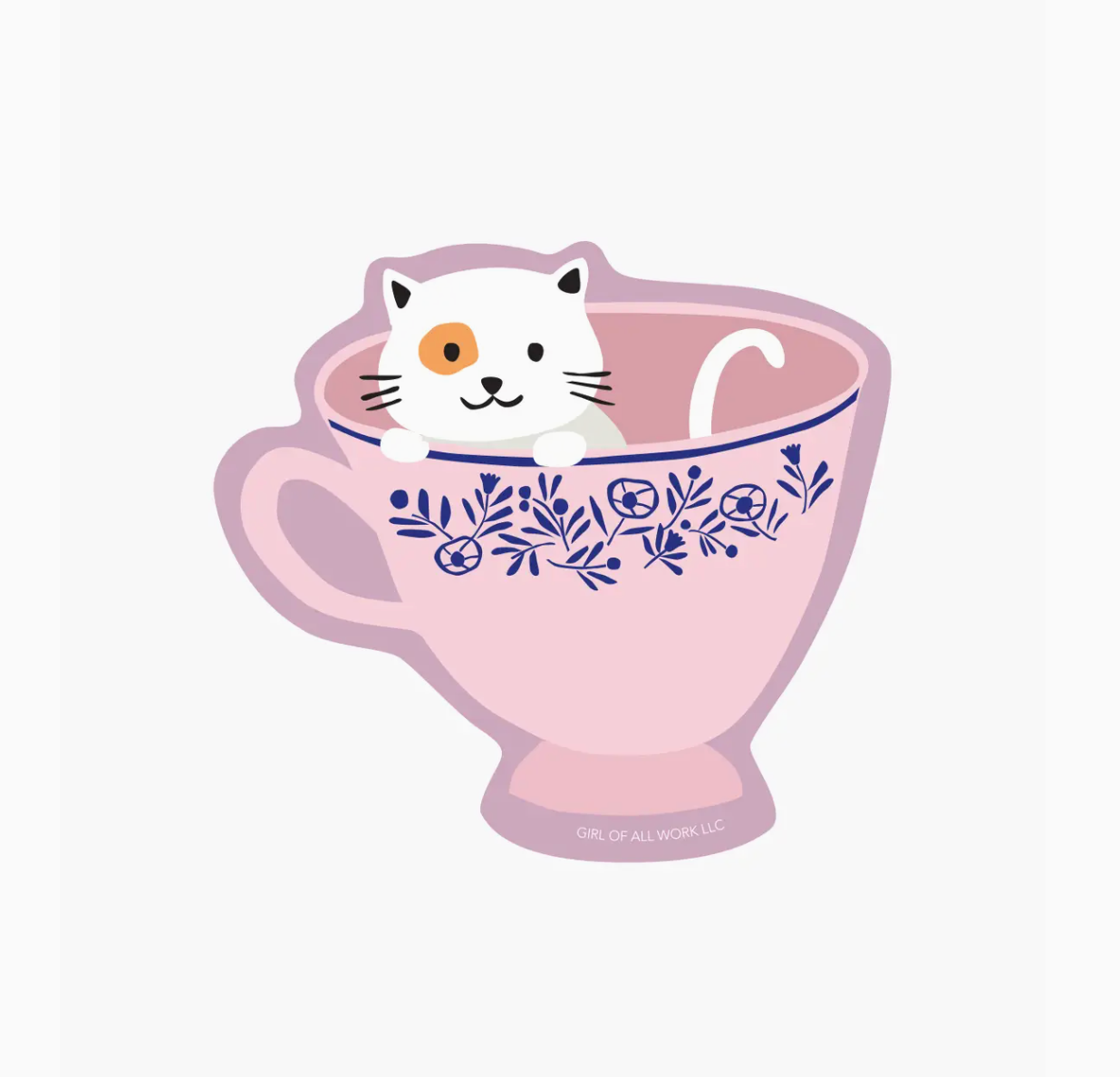 GOAW- Cat Teacup Vinyl Sticker