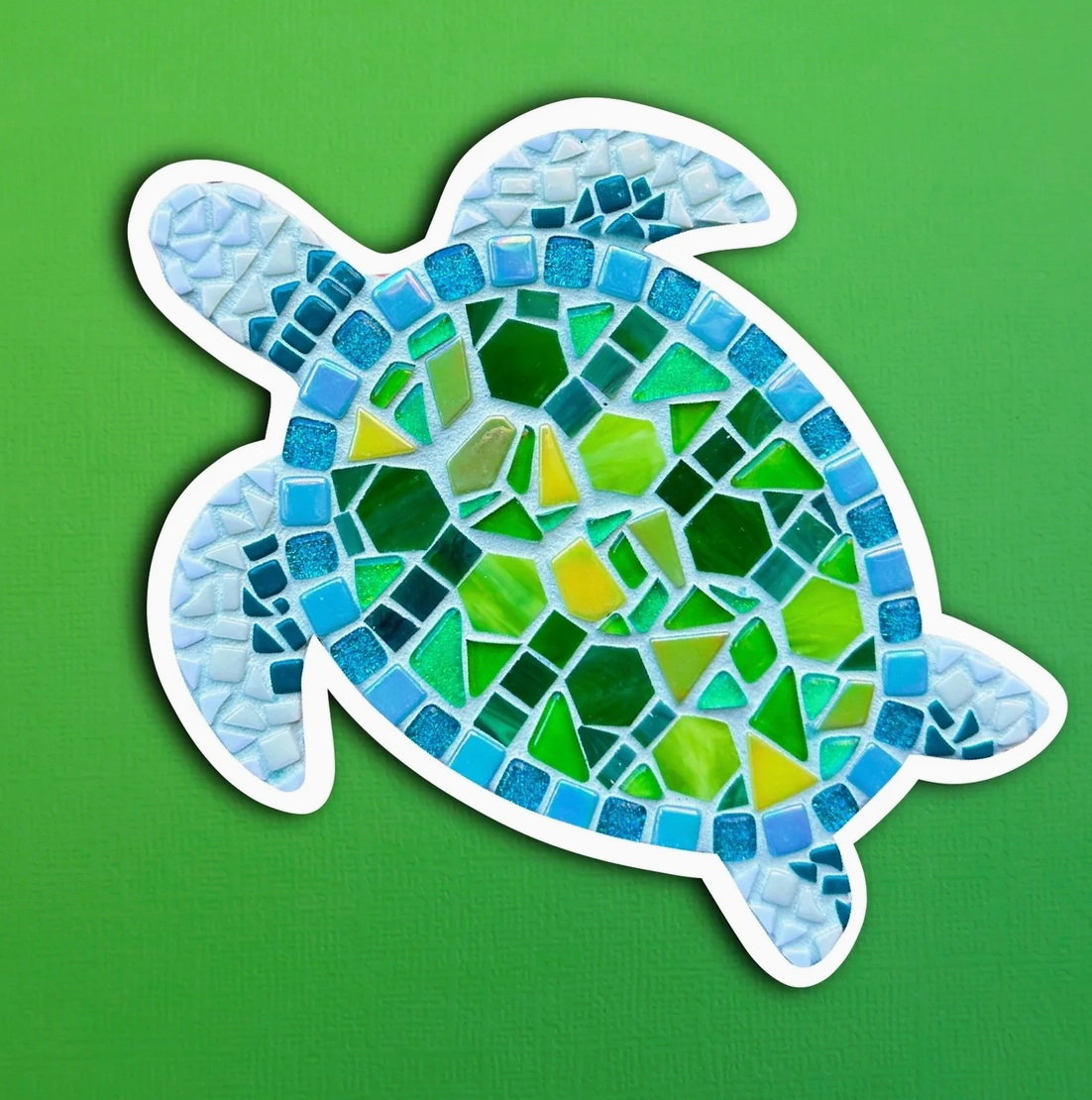 ZD - Teal Turtle Mosaic Sticker (Waterproof)