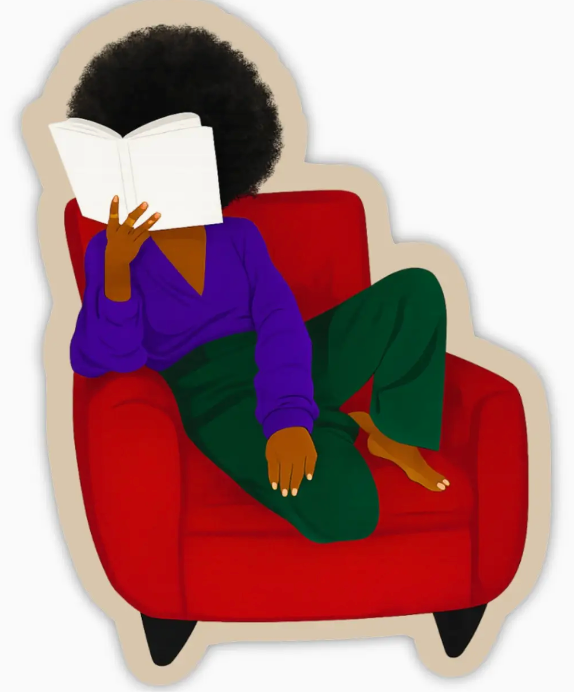 CN - Red Reading Chair Sticker