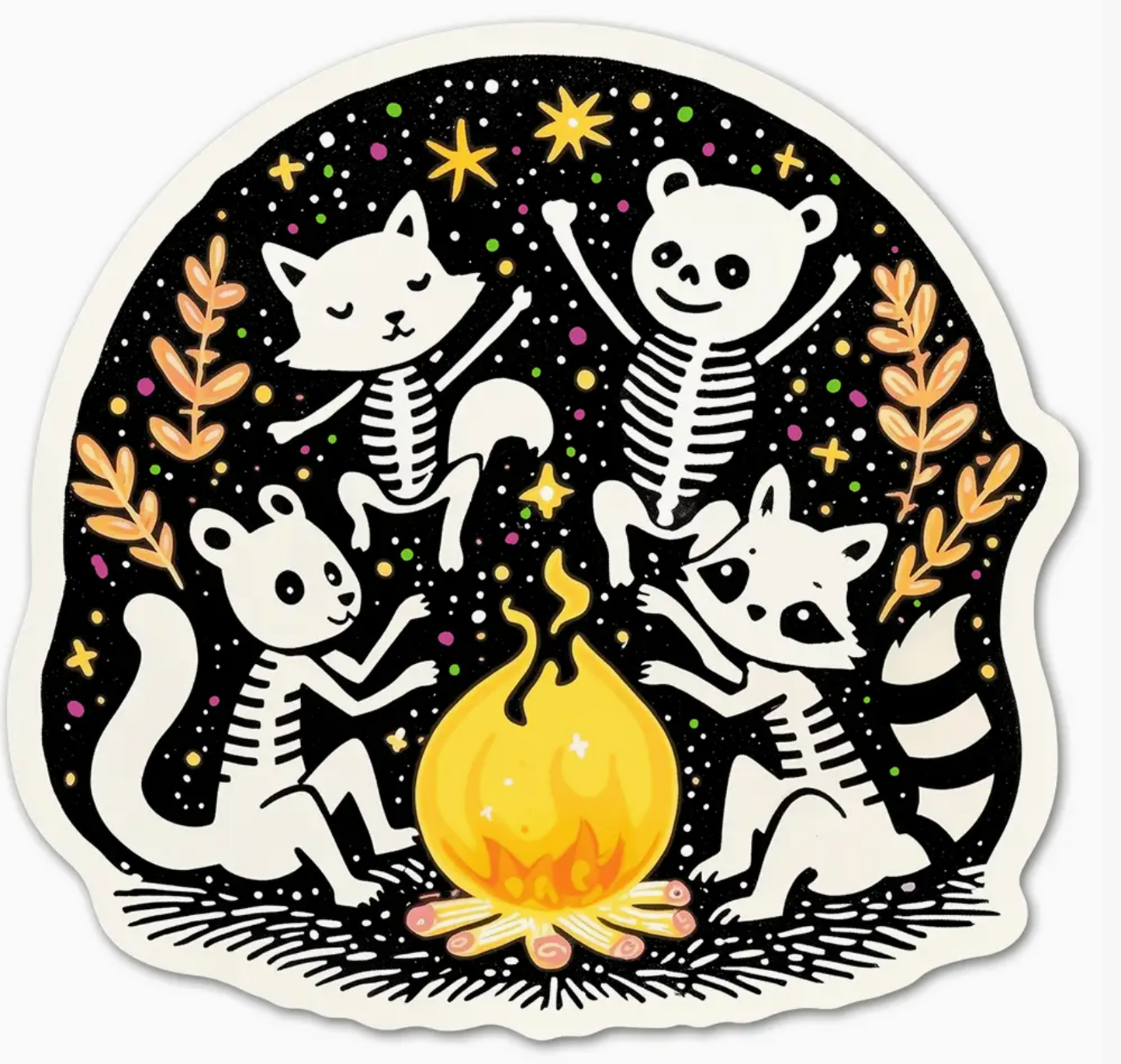 LP - Woodland Skeleton Animals Sticker