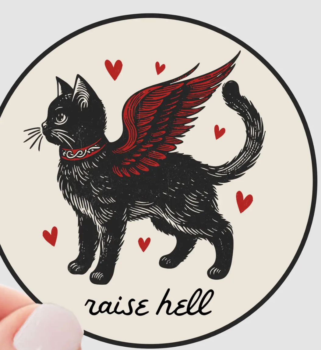 Y - Raise Hell Cat Sticker
