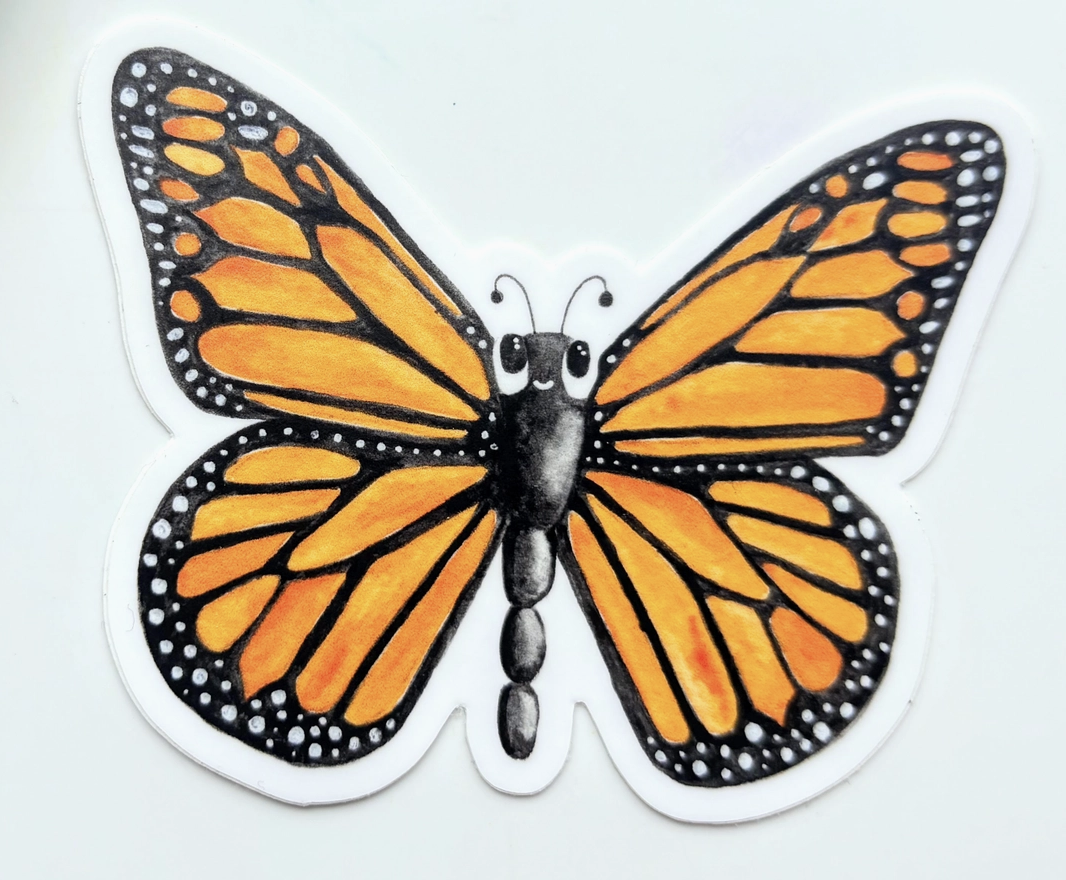 OW - Butterfly Monarch Vinyl Sticker