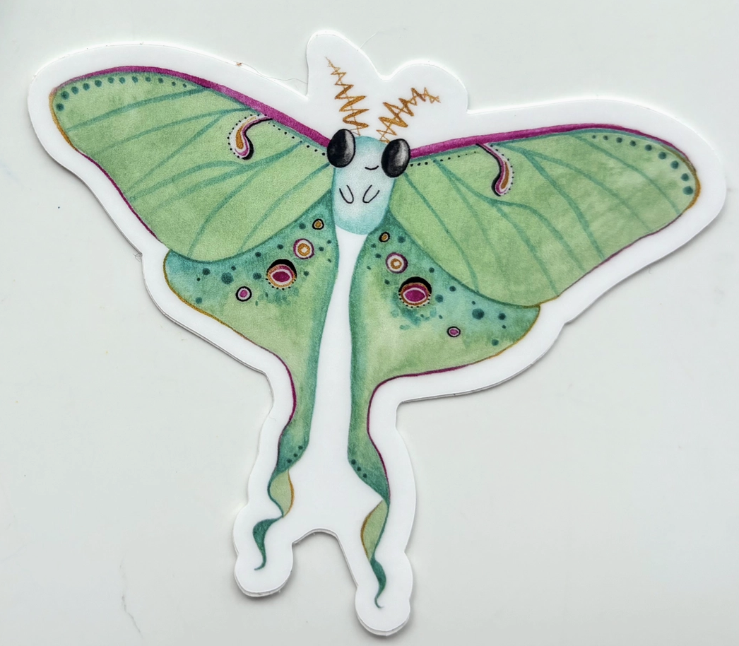 OW - Luna Moth Butterfly Vinyl Sticker