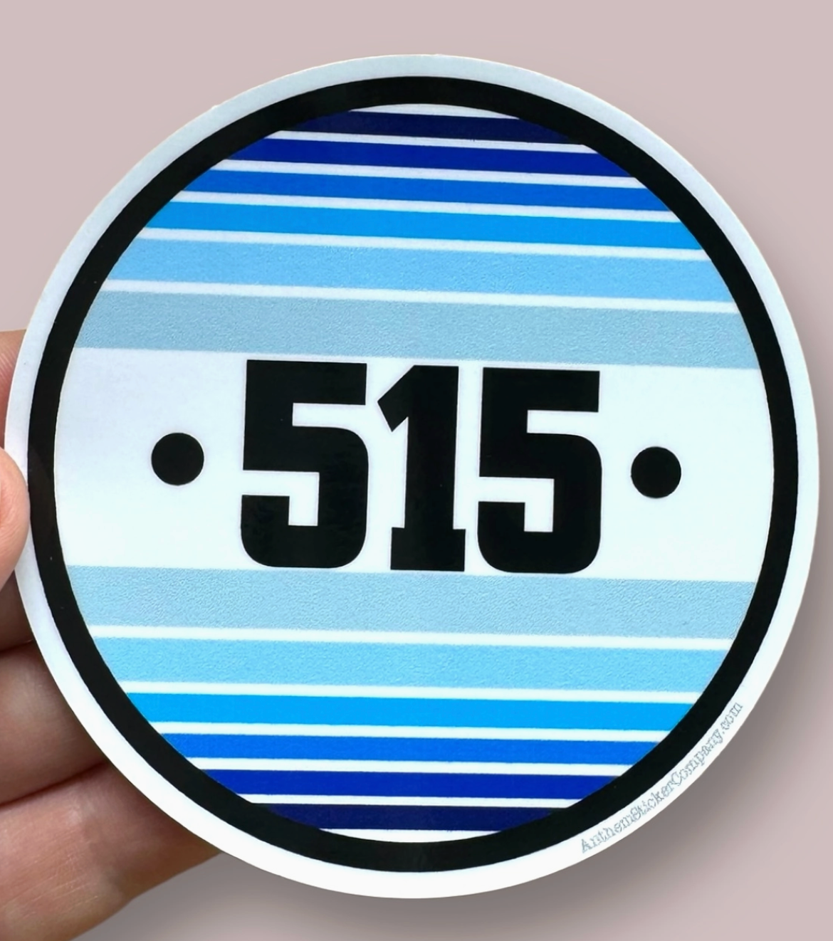 ASC - 515 (or Any Area Code) Retro Round Sticker