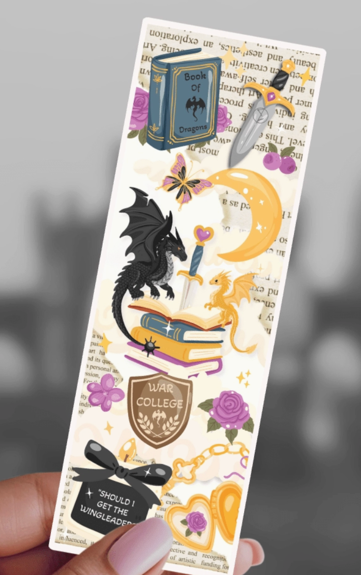 AN - Fourth Wing Inspired Dagger Book Bookmark