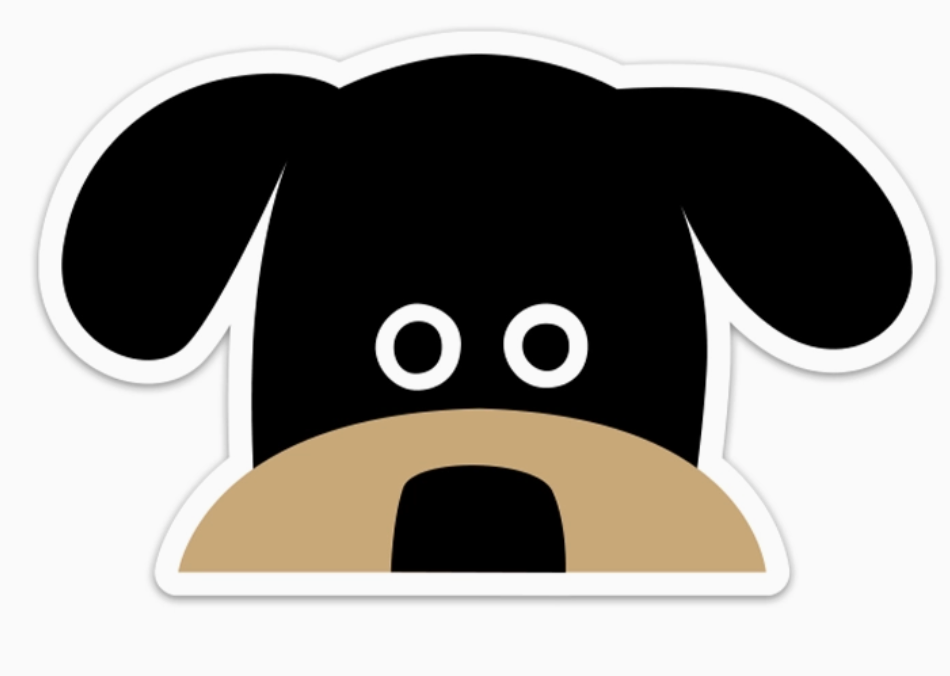 RNS - Peeking Doggie Sticker