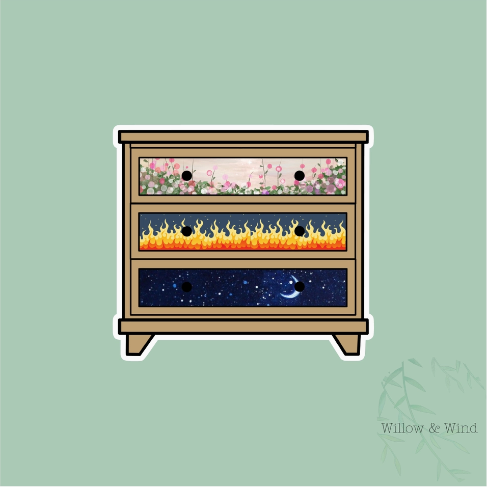 WW- Feyre's Dresser - A Court of Thorns and Roses Sticker