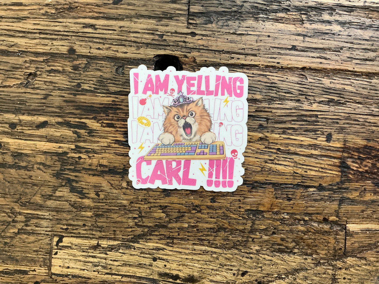 WW - I am Yelling Carl - Pink - sticker