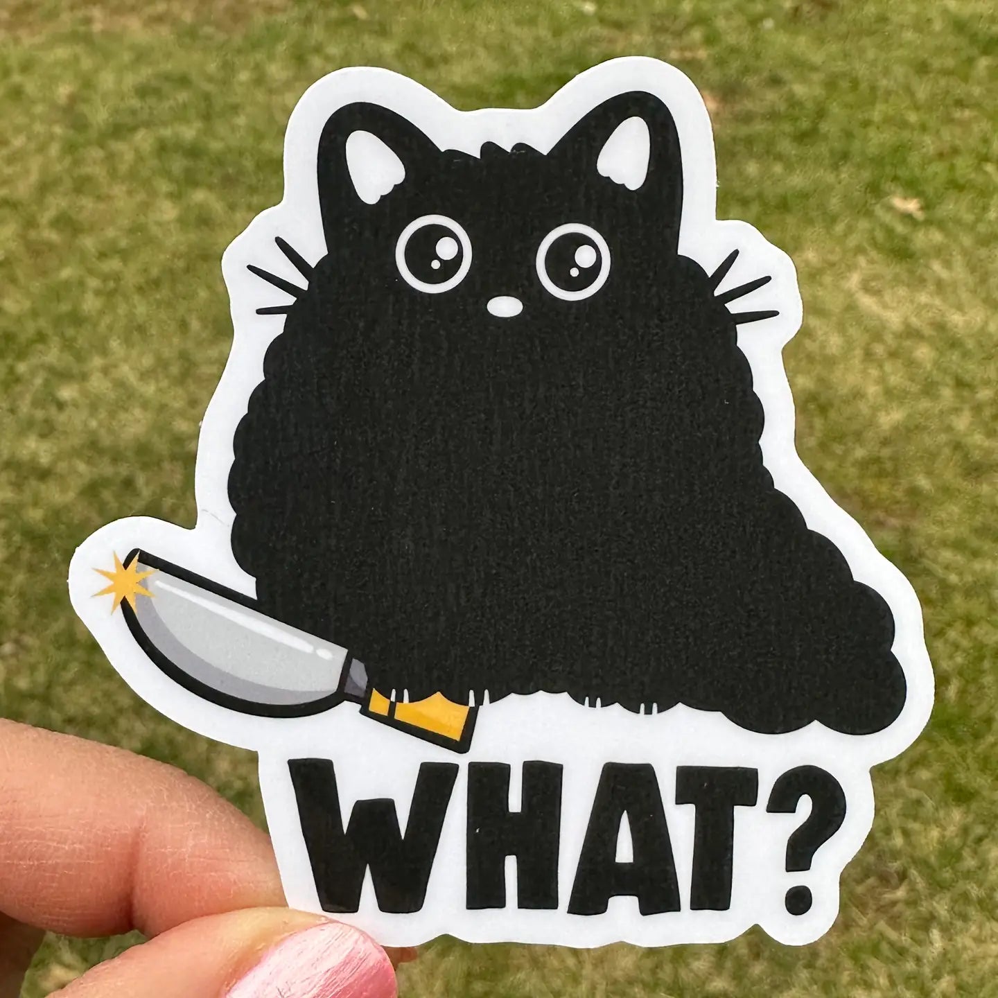FD- What Stabby Cat Black Cat Sticker