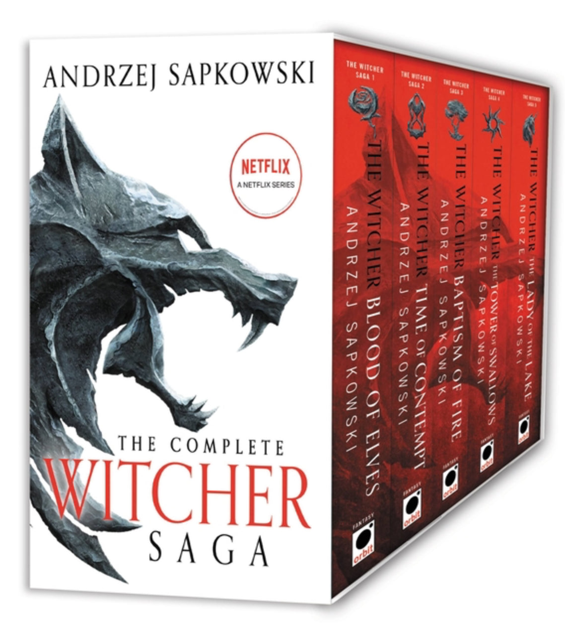 The Witcher Boxed Set: Blood of Elves, the Time of Contempt, Baptism of Fire, the Tower of Swallows, the Lady of the Lake (Witcher #1-5)
