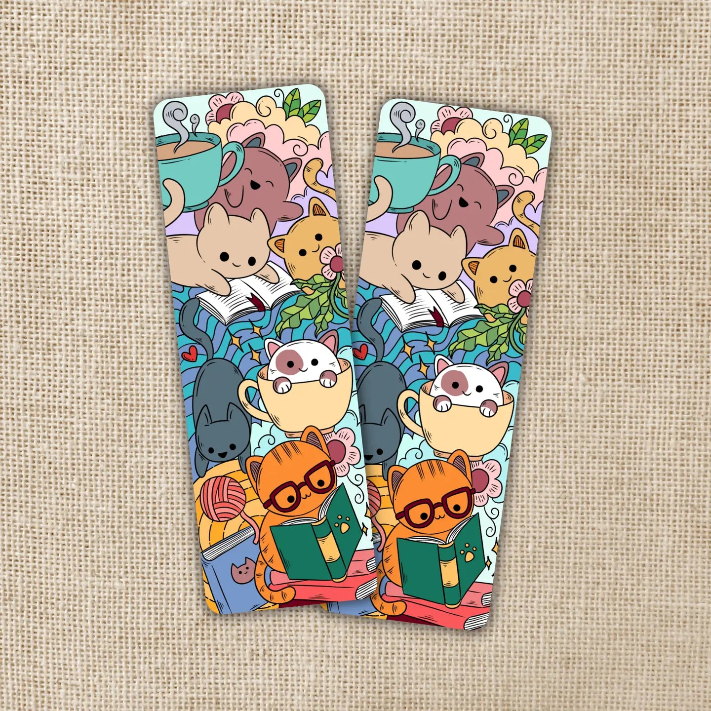 KOT - Reading Cat Pile Bookmark