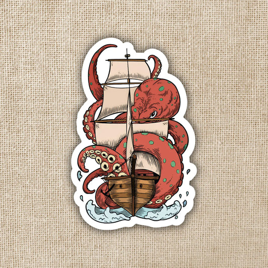 WE - Kraken Attacking Ship Sticker