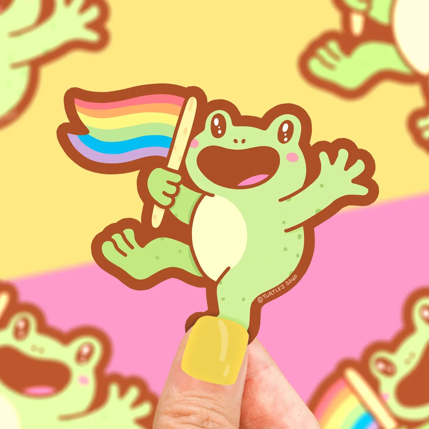 TS - Pride Lgbt+ Ally Flag Rainbow Frog Vinyl Sticker