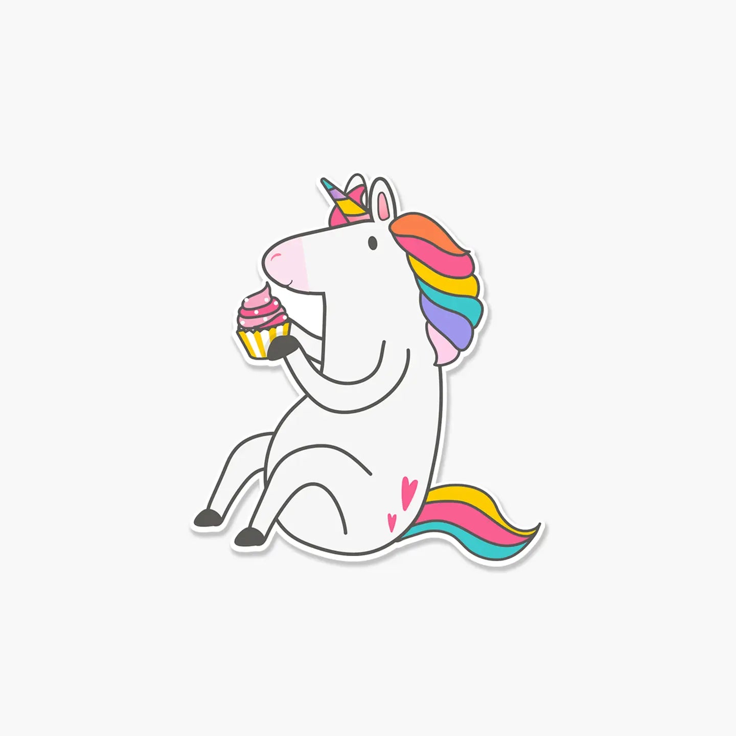 FN - Unicorn Eating A Cupcake - Sticker