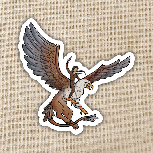 WE - Cat Riding Kiralair Sticker | Fourth Wing