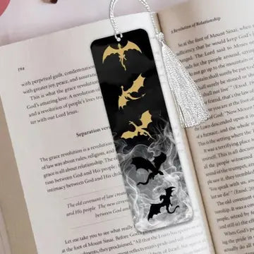 AN - Onyx Storm Stenciled Edges Inspired Cardstock Bookmark