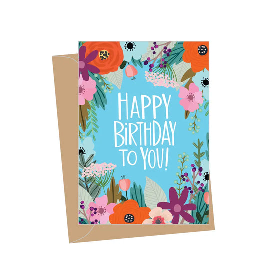 A2 - Mini Birthday Floral, Folded Enclosure Cards