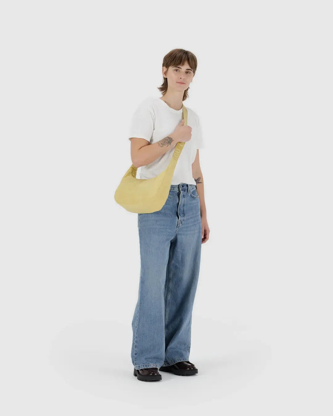 BAGGU - Medium Nylon Crescent Bag, Butter