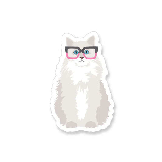 A2 - Cat with Glasses Vinyl Sticker