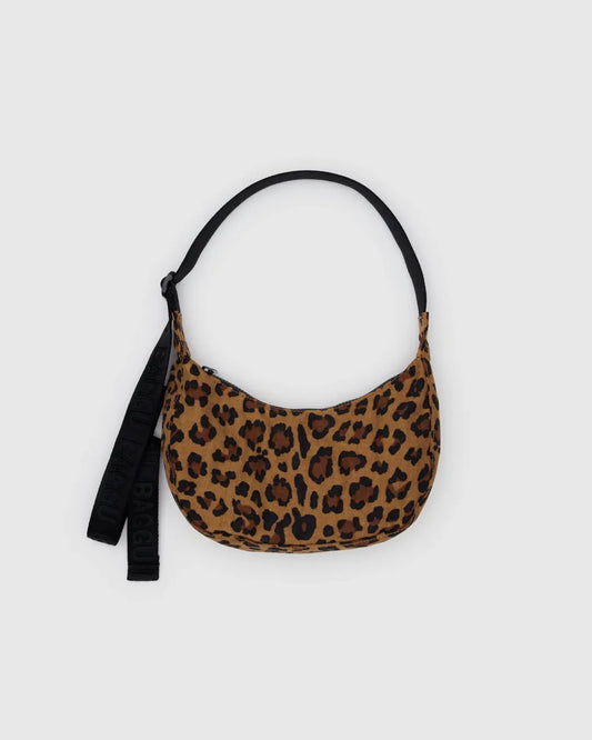 BAGGU - Small Nylon Crescent Bag, Leopard