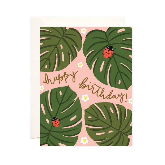 BWS - Monstera Birthday Greeting Card - Plants Birthday Card
