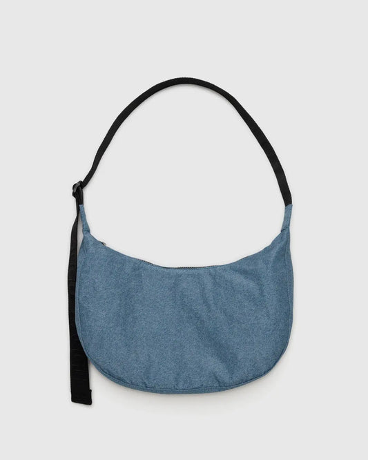 BAGGU - Medium Nylon Crescent Bag, Digital Denim