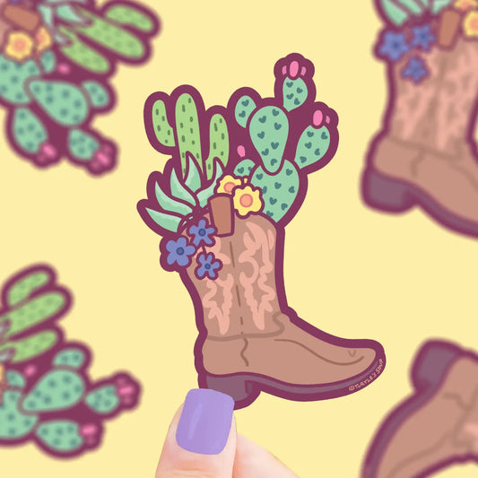 TS - Cactus Cowboy Boot Vinyl Sticker