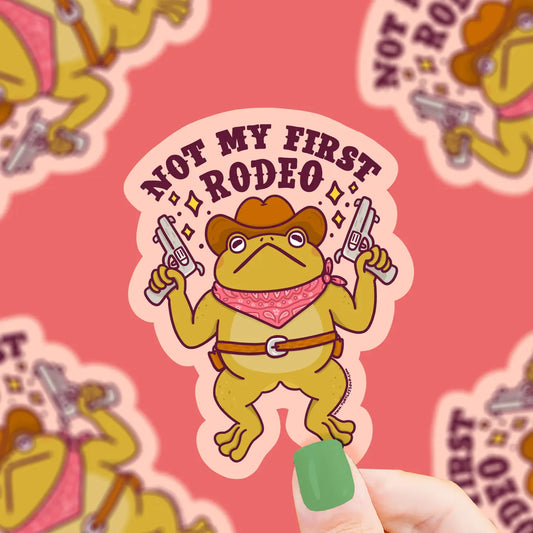 TS - Not My First Rodeo Western Cowboy Toad Vinyl Sticker
