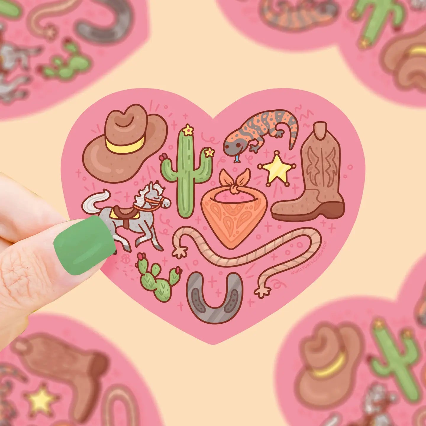 TS - Western Rodeo Heart Valentines Vinyl Sticker