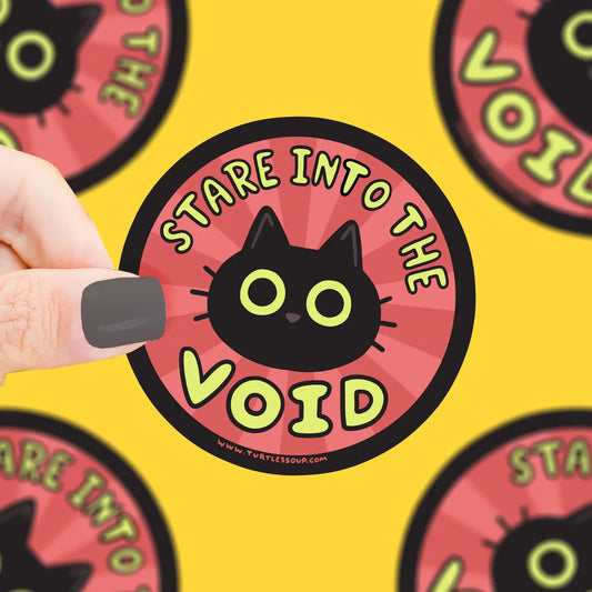 TS - Stare Into the Void Black Cat Kitty Vinyl Sticker