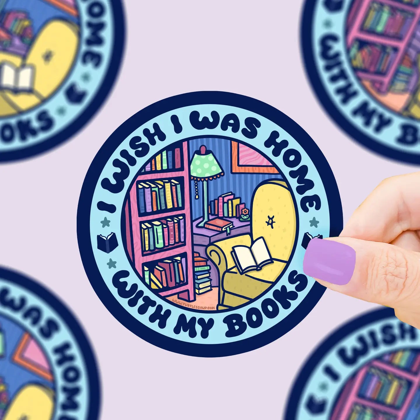 TS - Wish I Was Home with My Books Vinyl Sticker