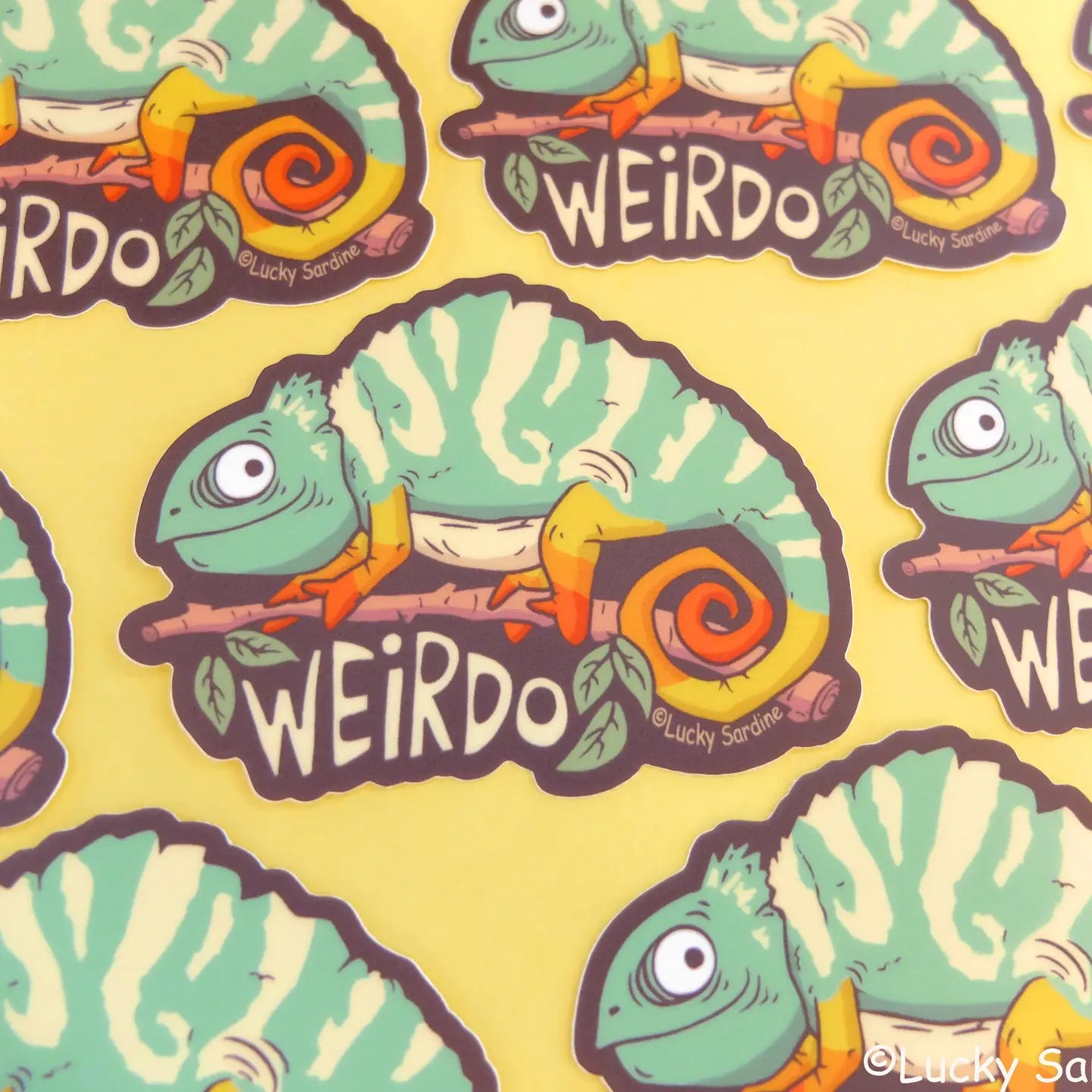 LS - Chameleon Lizard, Weirdo Rainbow Vinyl Sticker