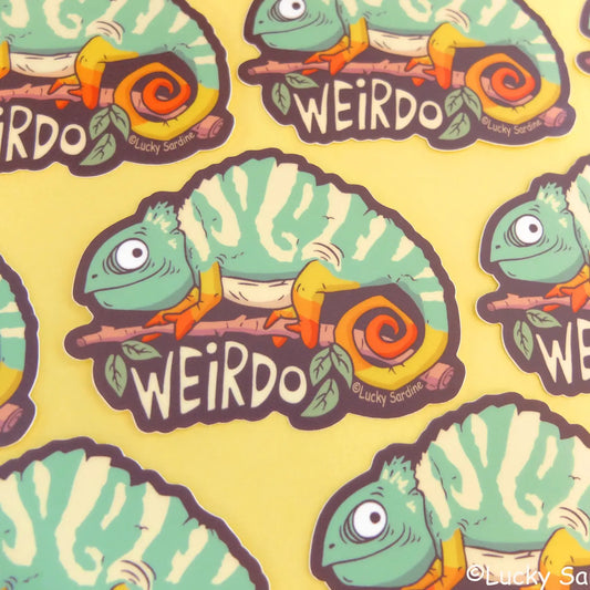 LS - Chameleon Lizard, Weirdo Rainbow Vinyl Sticker