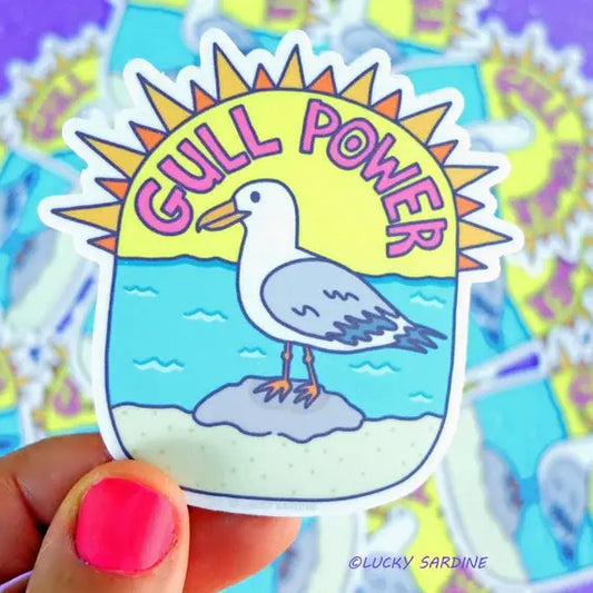 LS - Seagull Gull Power, Girl Power, Funny Ocean Vinyl Sticker
