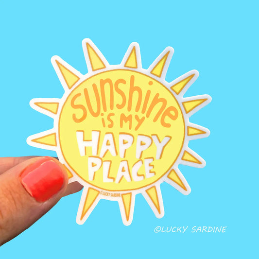 LS - Sunshine Is My Happy Place, Retro Inspired 70s Vinyl Sticker