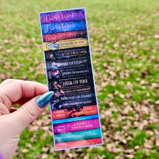 AN - Sarah J Maas Book Spines Laminated Cardstock Bookmark