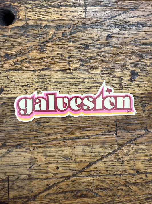 STICKER - Galveston Pink Retro Sticker