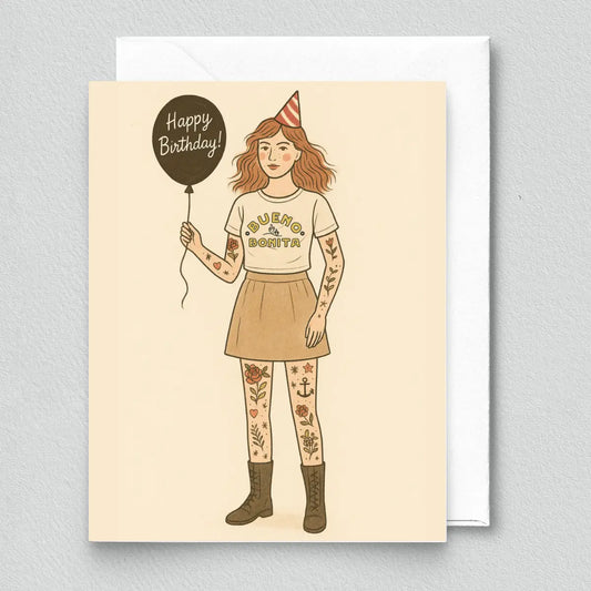 IAP - Happy Birthday Card – Tattoo Girl Art For Fierce Friends