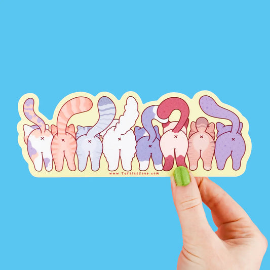 TS - Funny Cat Butts Kitty Decal Long Vinyl Sticker