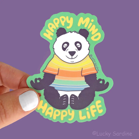 LS - Panda, Happy Mind, Vinyl Sticker