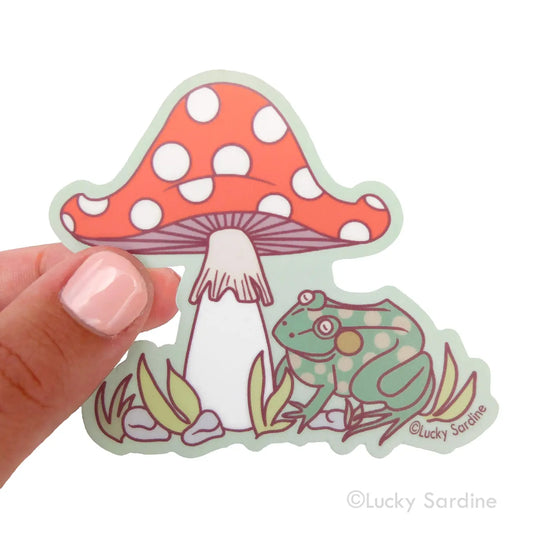 LS - Toad & Mushroom Cottagecore Vinyl Sticker
