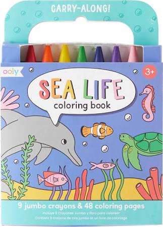 Carry Along Crayon & Coloring Book Kit-Sea Life (Set of 10)