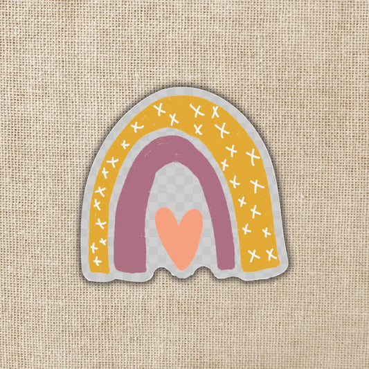 KOT - Yellow & Purple Rainbow Clear Sticker, 2-inch