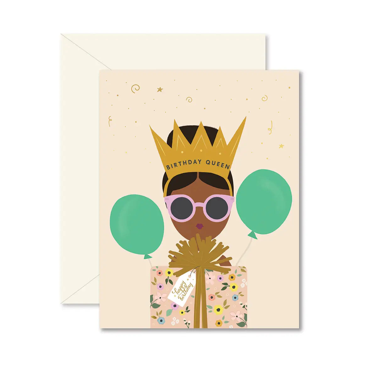 GPD - Birthday Queen Floral Greeting Card