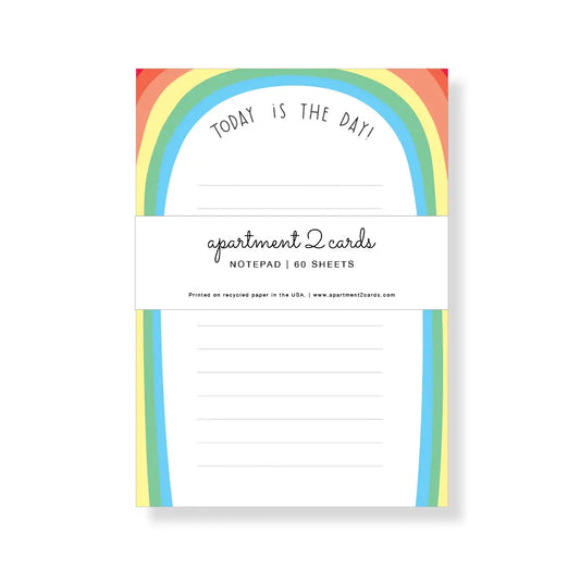 A2 - Today Is the Day Rainbow List Pad, 4.75x6.5" Notepad