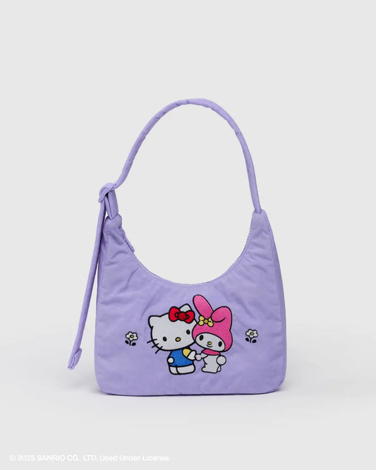 BAGGU - Mini Nylon Shoulder Bag - Embroidered Hello Kitty & My Melody