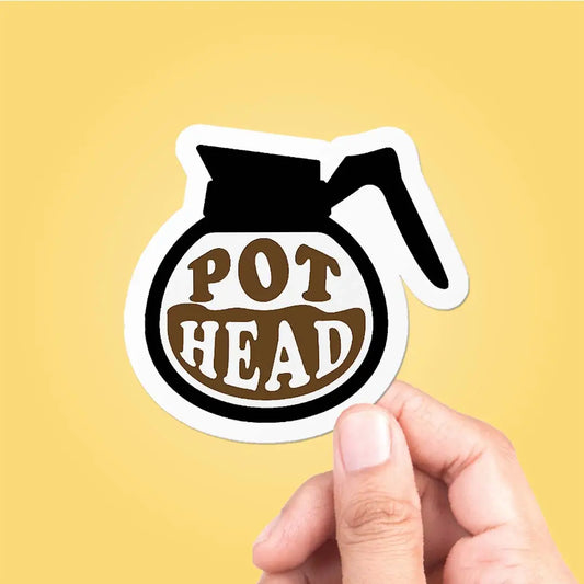 CJ - Coffee Pot Head Sticker Vinyl Decal